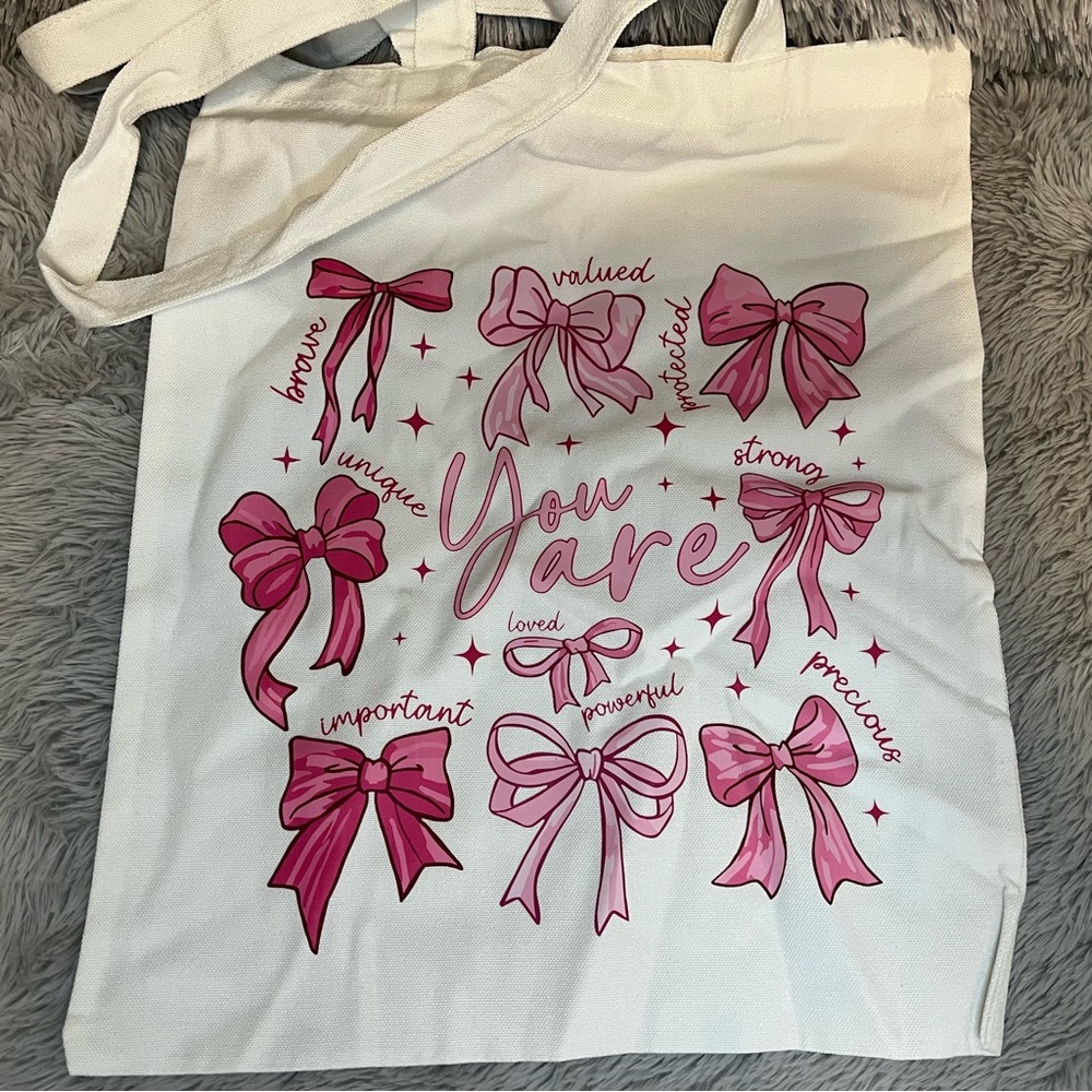 Pink Bow Tote Bag